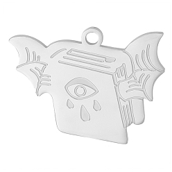 Нержавеющая Сталь Цвет 304 подвески из нержавеющей стали, книга с глазами и демоническим очарованием, цвет нержавеющей стали, 19x25 мм