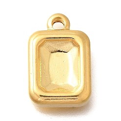 Настоящее золото 18K 304 прелести нержавеющей стали, прямоугольник амулеты, ионное покрытие (ip), реальный 18 k позолоченный, 14.5x9.5x3.5 мм, отверстие : 1.8 мм