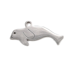 Stainless Steel Color 201 Stainless Steel Pendants, Seal Charms, Stainless Steel Color, 10.5x21.5x1mm, Hole: 1.7mm