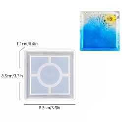 Квадрат Чашки коврик силиконовые формы, формы для литья смолы, для уф-смолы, изготовление изделий из эпоксидной смолы, квадратный, 85x85x11 мм