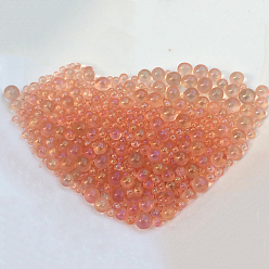Naranja Oscura Granos de la semilla de cristal transparente, perlas sin perforar / sin orificios, rondo, bricolaje 3 d clavo de la decoración del arte mini granos de cristal, diminutas cuentas de uñas caviar, naranja oscuro, 1~3 mm