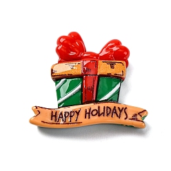 Box Рождественская серия непрозрачные смоляные кабошоны, подарочная коробка, 26x28.5x7 мм