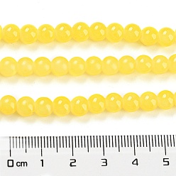 Yellow Baking Painted Imitation Jade Glass Round Bead Strands, Yellow, 6.5mm, Hole: 1.5mm, about 145pcs/strand, 31.8 inch