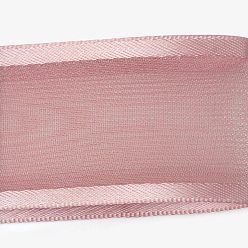 Rosy Brown 100 Yards Polyester Organza Ribbon with Satin Edge, Rosy Brown, 3/8 inch(9mm)