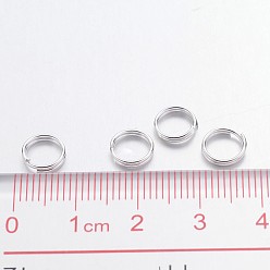 Silver Iron Split Rings, Double Loops Jump Rings, Cadmium Free & Lead Free, Silver Color Plated, 7x1.4mm, about 6.3mm inner diameter, about 12000pcs/1000g