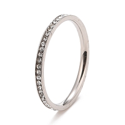 Нержавеющая Сталь Цвет 304 из нержавеющей стали горный хрусталь кольца, цвет нержавеющей стали, размер США 10 (19.8 мм)