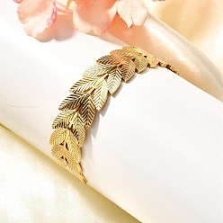 Лист 304 женские браслеты с открытыми манжетами из нержавеющей стали, лист, внутренний диаметр: 2-3/8x2 дюйм (6.05x50 см)