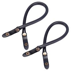 Черный Рукоятки из искусственной кожи, с железной находкой для замены ремней сумки, чёрные, 47.5x1.5 см