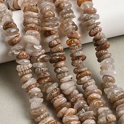 Lodolite Quartz Natural Thousand Layer Phantom Quartz Layered Lodolite Quartz Thousand Layer Garden Quartz Beads Strands, Nuggets, 9~12x9~11.5x3.5~4.5mm, Hole: 0.8mm, about 105~109pcs/strand, 15.75''(40~41cm)