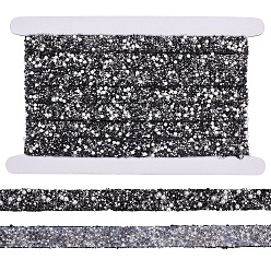 Черный 1 рулонные синтетические стразы с пластиковой отделкой в виде бусин, имитирующих жемчуг, лента для горячей фиксации с клейкой основой, для поделок искусства, шитье, чёрные, 1/2x1/8 дюйм (13x3 мм)