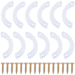 Светло-Голубой 12шт. ПВХ противоскользящие упоры для ящиков, стопоры ящиков для мебели, полукруг, 24шт железные шурупы, саморез с плоской головкой и крестообразным шлицем, Небесно-голубой, упор ящика: 22x52.5x5мм, отверстие : 3.5 мм, винты: 15x6 мм