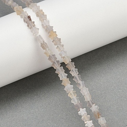 Серый агат Серые натуральные бусины из агата , звезда, 4~4.5x4.5x2.5 мм, отверстие : 0.9 мм, около 98 шт / нитка, 15.47'' (39.3 см)