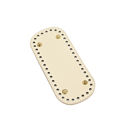 Бежевый Овальное дно сумки из искусственной кожи своими руками, для вязания сумки, женская сумка ручной работы аксессуары своими руками, бежевые, 18x8 см