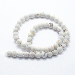 Magnesite Natural Magnesite Beads Strands, Round, 6mm, Hole: 0.8mm, about 63pcs/strand,  14.76 inch(37.5cm)