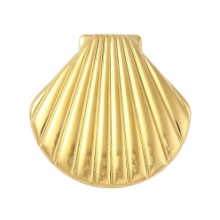 Настоящее золото 18K 304 подвески из нержавеющей стали, подвески в форме ракушек, ионное покрытие (ip), реальный 18 k позолоченный, 34.5x35x6 мм, отверстие : 5.5x3 мм