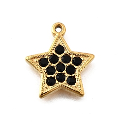 Реактивный Самолет 304 подвески-шармы из нержавеющей стали с микро-паве из стразов, ионное покрытие (ip), реальный 18 k позолоченный, звезда, струя, 17x15x2.5 мм, отверстие : 1 мм