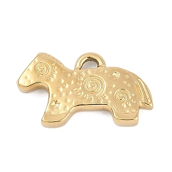 Настоящее золото 18K 304 подвески из нержавеющей стали, лошадь очарование, ионное покрытие (ip), реальный 18 k позолоченный, 11x19x2 мм, отверстие : 1.4 мм
