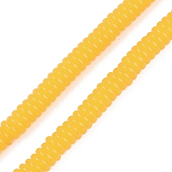 Золотистый Cмола бисер нитей, имитация драгоценных камней, рондель, золотые, 6x2 мм, отверстие : 1.5 мм, около 190 шт / нитка, 14.96'' (38 см)