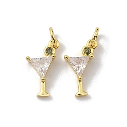 Прозрачный Кулон из циркония, пить чары, с целью перехода в кольце, стойки покрытие, долговечный, без кадмия и без свинца, реальный 18 k позолоченный, прозрачные, 15x7.5x3 мм, отверстие : 3 мм