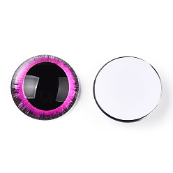 Magenta Glas cabochons, halbrund mit Auge, Magenta, 20x6.5 mm