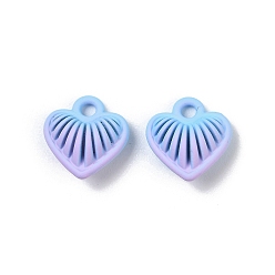 Фиолетовый Акриловые подвески краскораспылительные, сердце прелести, без свинца, без никеля и без кадмия, фиолетовые, 10.5x9.5x5.5 мм, отверстие : 1.6 мм