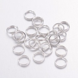 Silver Iron Split Rings, Double Loops Jump Rings, Cadmium Free & Lead Free, Silver Color Plated, 7x1.4mm, about 6.3mm inner diameter, about 12000pcs/1000g