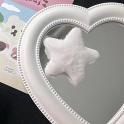 Белый Конфетный цвет звезды плюшевые тканевые заколки для волос из кожи аллигатора, аксессуары для волос для женщин и девочек, белые, 55x55 мм