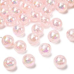 Розовый Цвет AB прозрачный хрустят круглый акриловые бусины, туманная роза, 20 мм, Отверстие : 2.5 мм , около 108 шт / 500 г