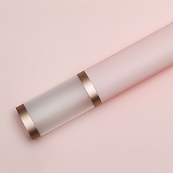 Розовый 20 листы с золотым краем водонепроницаемая пластиковая подарочная упаковочная бумага opp, квадратный, сложенный букет цветов украшение оберточной бумаги, туманная роза, 565x565 мм