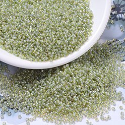 (RR359) Бледно-голубой Блеск с Светло-топазовой Подкладкой Миюки круглые бусины рокайль, японский бисер, 11/0, (rr 359) бледно-голубой светлый топаз блеск, 11/0, 2x1.3 мм, Отверстие : 0.8 мм , около 5500 шт / 50 г