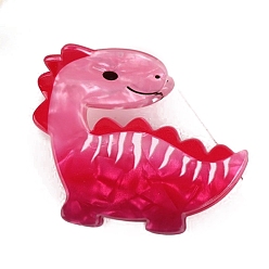 Фуксиновый Заколки для волос в форме когтей из ацетата целлюлозы, аксессуары для волос для женщин и девочек, динозавр, красно-фиолетовые, 60 мм