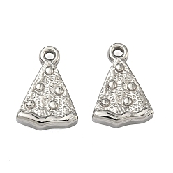 Нержавеющая Сталь Цвет Кованые 304 подвески из нержавеющей стали, пицца прелести, цвет нержавеющей стали, 14x10x3.5 мм, отверстие : 1.2 мм