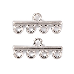Platinum Brass Chandelier Component Links, Cadmium Free & Nickel Free & Lead Free, Column, Platinum, 8x21.5x1.5mm, Hole: 1.8mm