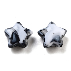 Черный Акриловые бусины, звезда, имитация драгоценных камней, чёрные, 14x15x7 мм, отверстие : 2 мм, 617 шт / 500 г