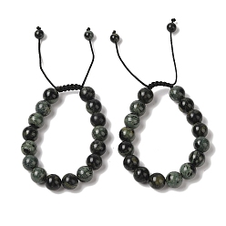 Яшма Камбаба 10круглые браслеты из натуральных бусин камбаба из яшмы диаметром мм, регулируемые браслеты из нейлонового шнура для женщин и мужчин, внутренний диаметр: 1-3/4~2-7/8 дюйм (4.6~7.4 см)