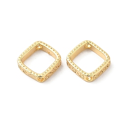 Real 18K Gold Plated Brass Bead Frames, Cadmium Free & Nickel Free & Lead Free, Rhombus, Real 18K Gold Plated, 9x9.5x2mm, Hole: 1mm, Inner Diameter: 6~6.5mm