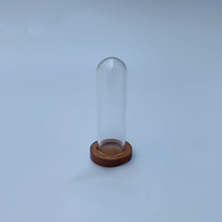 Schamottestein Glaskuppelabdeckung, dekorative Vitrine, Glasglocke Terrarium mit Holzsockel, Schamottestein, 40x12 mm