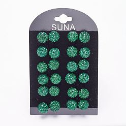 218_Средний Изумруд Подарок для валентина для нее, 925 серьги из стерлингового серебра австрийского хрусталя, мяч серьги, круглые, 218 _med.emerald, 10 мм