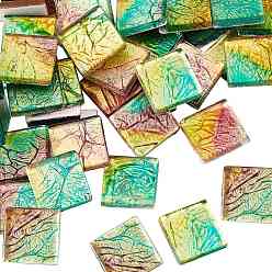 Разноцветный Стеклянная мозаика, для украшения дома или поделок, квадратный, красочный, 20x20x4.2 мм, 280 г / коробка