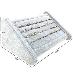Grau Präsentationsständer für Samtringe, Ring Schmuck Organizer Halter, Grau, 22x15x10 cm