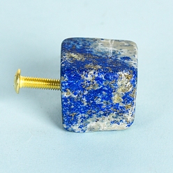Lapis Lazuli Lapis Lazuli Drawer Knobs, Drawer Pulls Handle, Iron Screw, for Home, Cabinet, Cupboard and Dresser, 20~30mm
