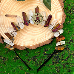 Звезда Ободки для волос из натурального кварца и фиолетового кварца, корона для волос, для женщин девушек, звезда, 200x160 мм