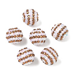 Верблюжий Полосатые бусины из смоляных стразов, круглые бусины из жевательной резинки, с акриловой, верблюжие, 20 мм, отверстие : 2 мм