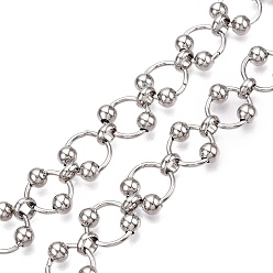 Платина Железные цепи с круглыми звеньями, несварные, с катушкой, платина, 14x1.5 мм, ссылка: 7x2.5 mm, Шар: 6 mm, около 32.81 футов (10 м) / рулон