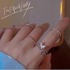 Platinum Alloy Finger Rings, Mixed Style, Platinum, No Size
