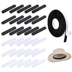 Mixed Color 30Pcs 6 Colors EVA Hat Size Reducer Foam Reducing Tape, with Back Adhesive, for Hats Caps Sweatband, with 1Roll Rubber Tape, Mixed Color, 111x20x3mm