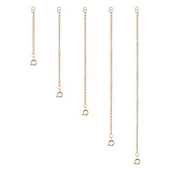 Золотой 304 удлинитель цепи из нержавеющей стали, с застежками пружинного кольца, золотые, 51~155 мм, 20 шт / коробка