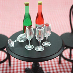 Clear Mini Resin Goblet, for Dollhouse Accessories, Pretending Prop Decorations, Clear, 7x20mm