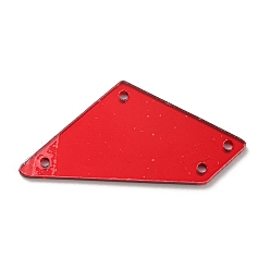 Red Trapezoid Acrylic Mirror Sew on Rhinestones, Garments Accessories, Multi-Strand Links, Red, 17.5x38x1.3mm, Hole: 1.4mm
