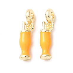 Золотой Подвески из эмали и сплава, лимонный напиток, золотые, 18.5x5.5x5.5 мм, отверстие : 2.5 мм